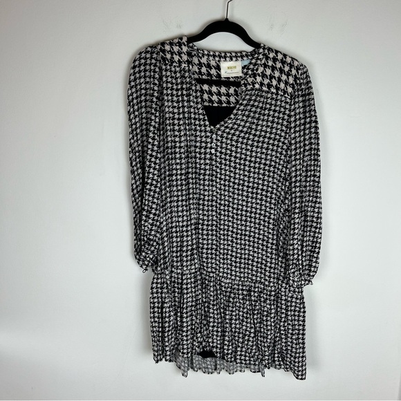 Anthropologie Maeve Sterling Houndstooth Tunic Dress Black White Size 1X - Picture 3 of 6
